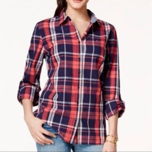 Tommy Hilfiger roll tab plaid button down
